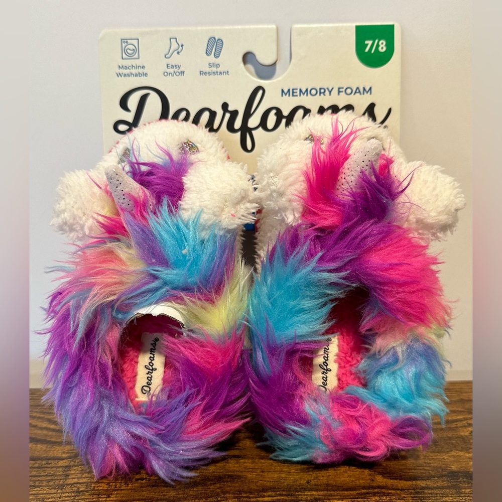 Dearfoams Toddler and Little Girls Unicorn Slippers NWT Various Sizes